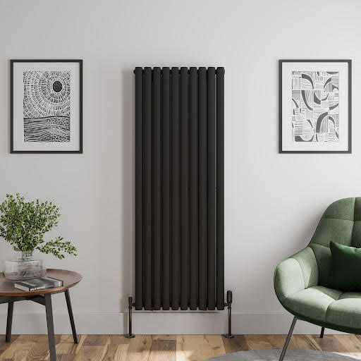 DuraTherm Vertical Oval Tube Double Panel Designer Radiator - 1600 x 600mm Black Price Comparisons | Compare The Build