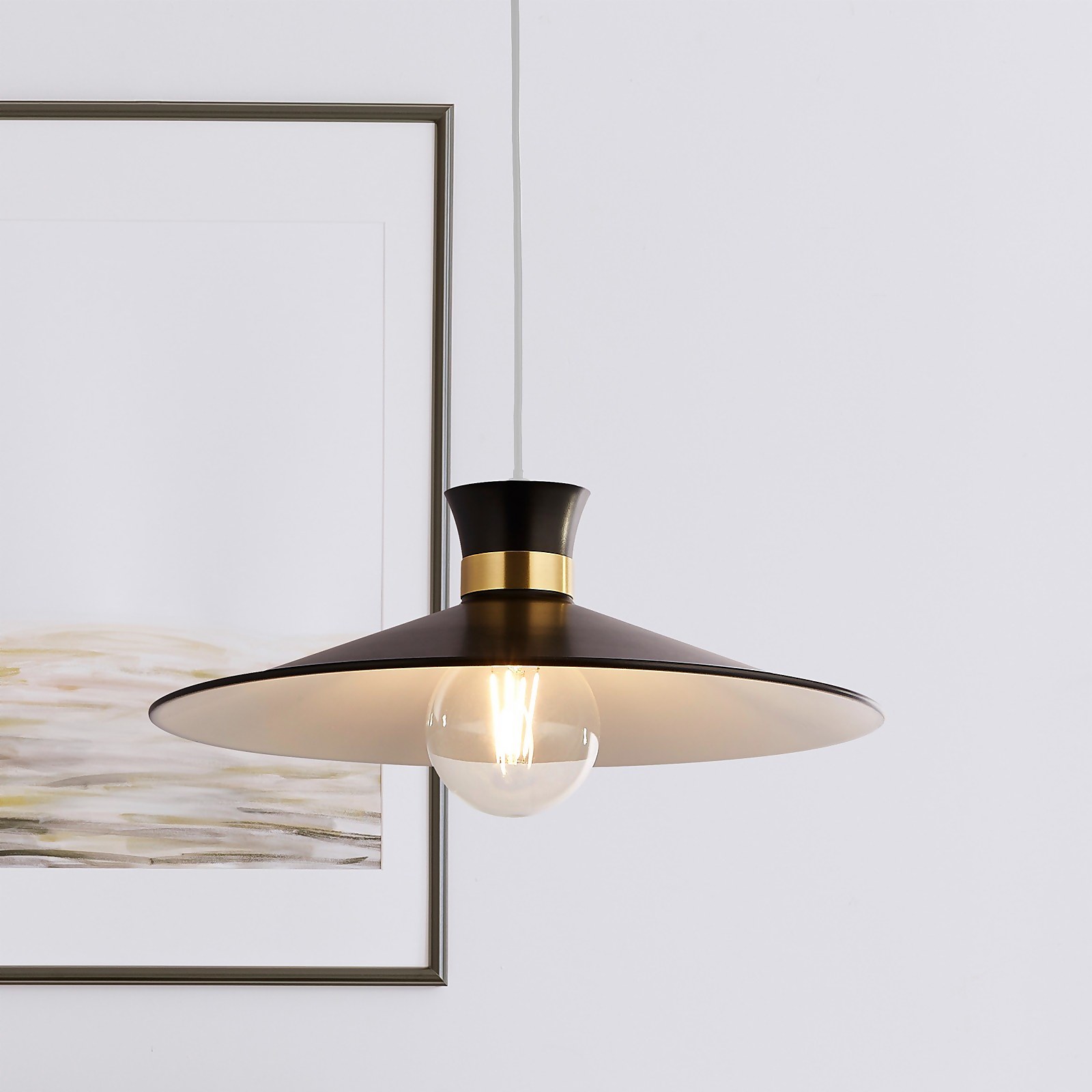 Balham Easy Fit Lamp Shade - Black & Brass | Compare The Build