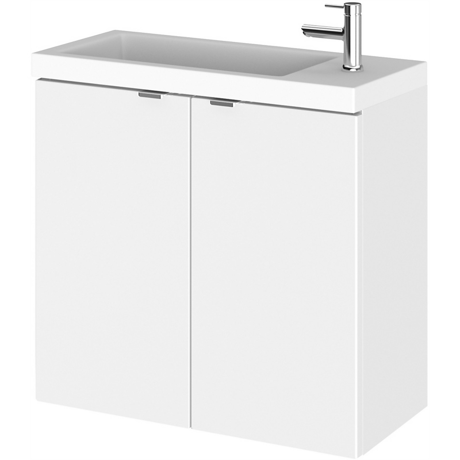 Balterley Dynamic 600mm Wall Hung Compact Vanity Unit with Basin - Gloss White | Compare The Build