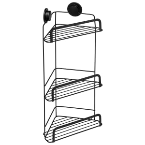 Croydex Stick ‘n’ Lock™ Three Tier Corner Basket - Matt Black Price Comparisons | Compare The Build