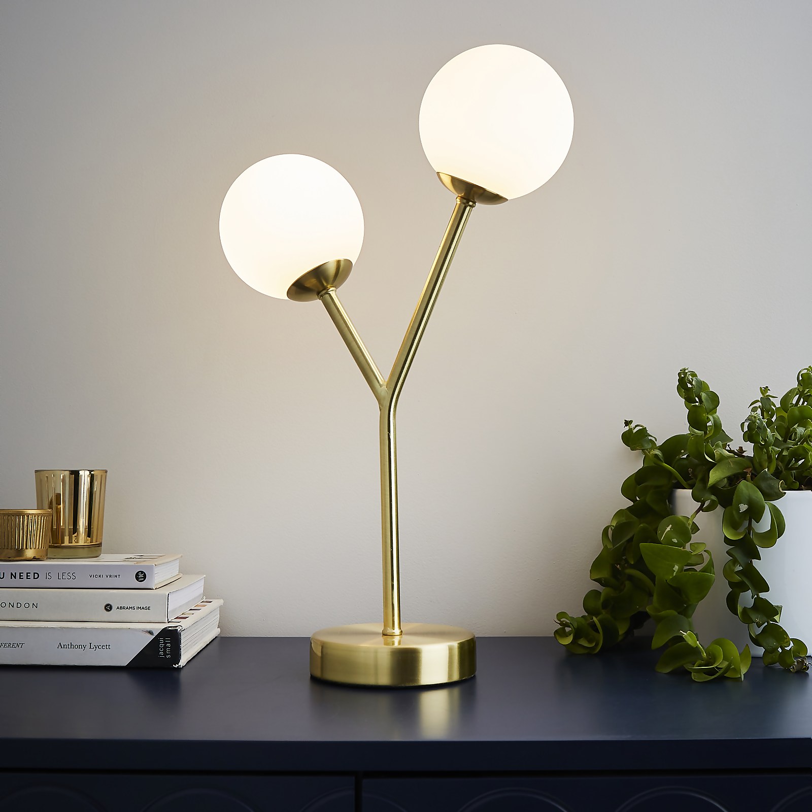 Orb 2 Light Table Lamp - Brass & Opal Price Comparisons | Compare The Build