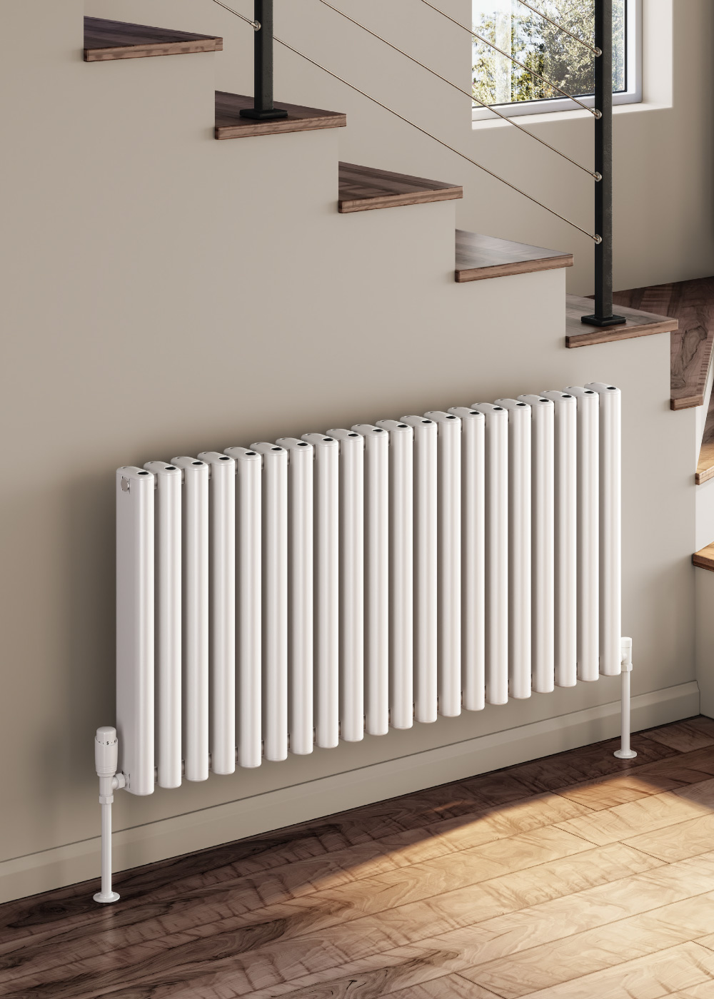 Reina Alco Horizontal Aluminium Designer Radiator, White, 600mm x 1180mm | Compare The Build