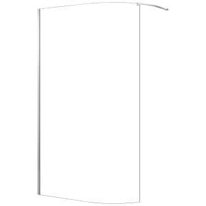 Nexa By Merlyn 8mm Chrome Wet Room Curved Shower Screen with 1m Bracing Bar - 2000 x 1000mm | Compare The Build