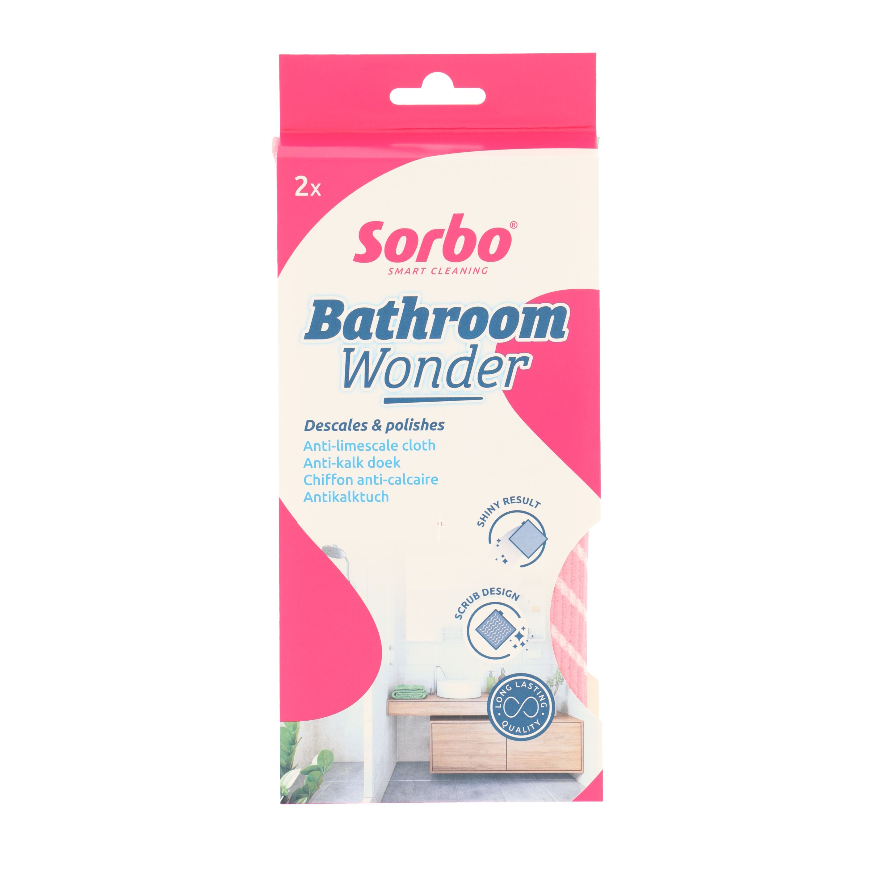 Sorbo Pack of 2 Bathroom Wonder Cloths Pink Price Comparisons | Compare The Build