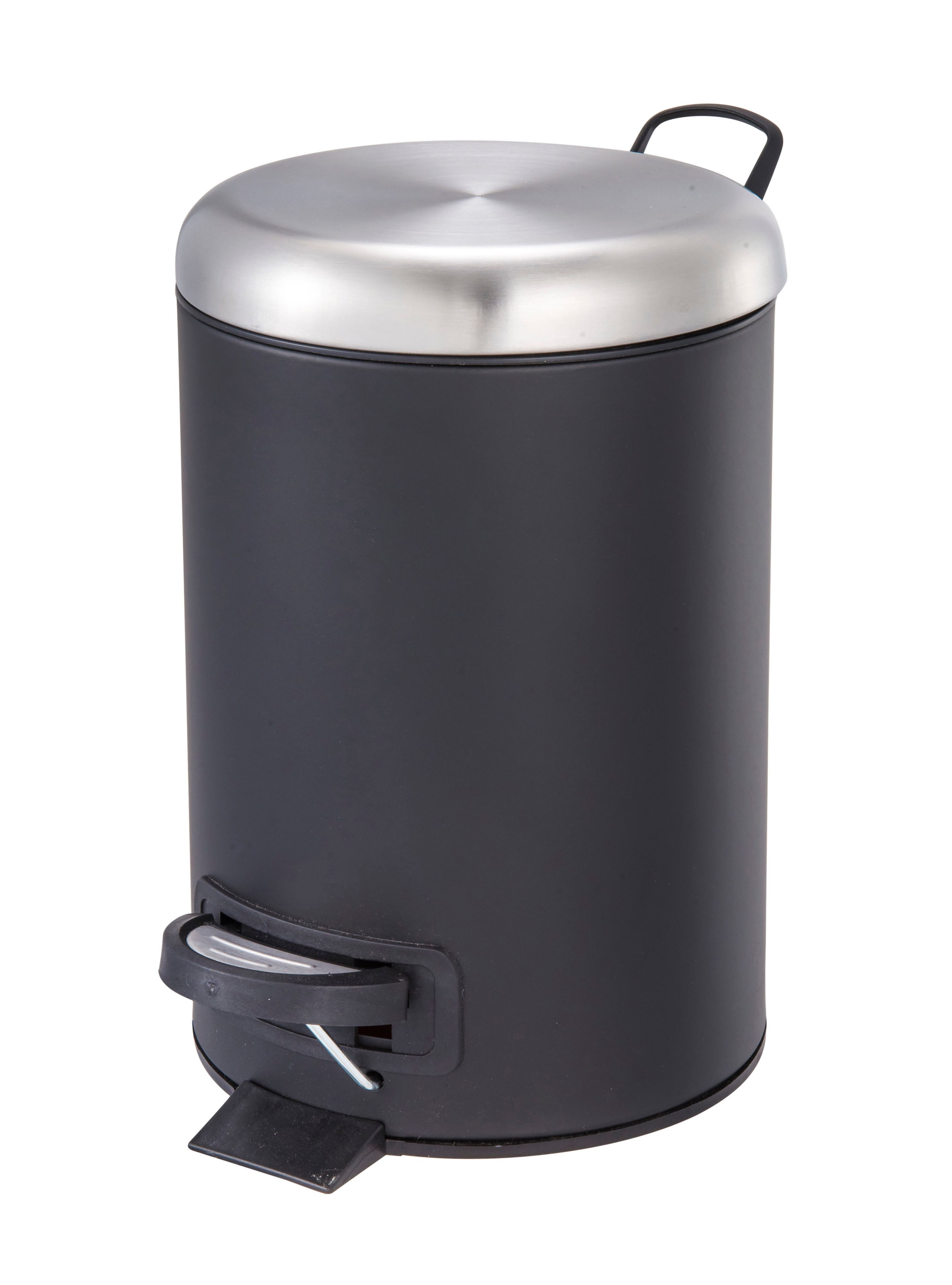 Cooke & Lewis Kamakura Soft Close Matt Black Stainless Steel Round Pedal Bin, 3L Price Comparisons | Compare The Build