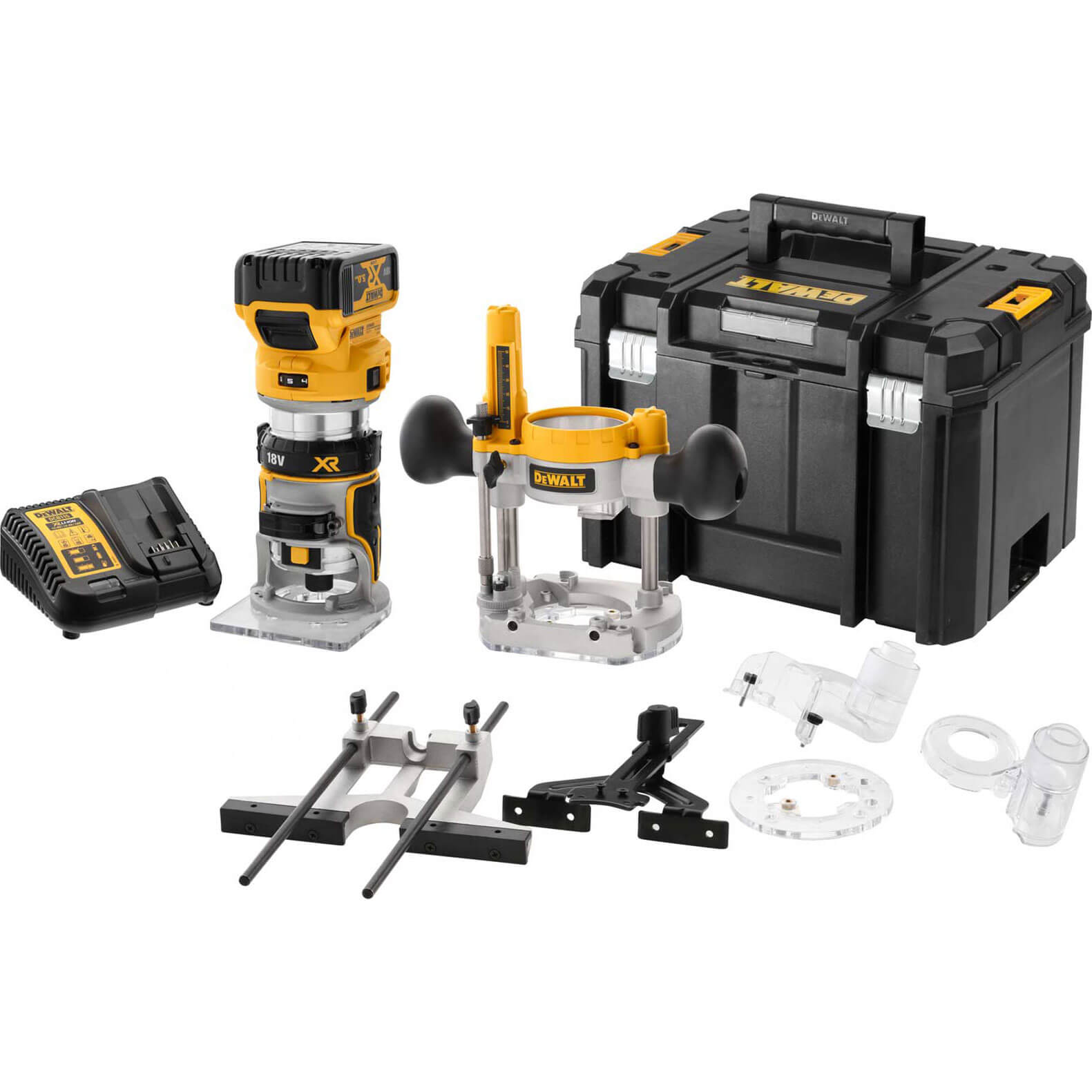 DeWalt DCW604NT 18v XR Cordless Brushless 1/4" Router Kit 1 x 5ah Li-ion Charger Case & Accessories Price Comparisons | Compare The Build