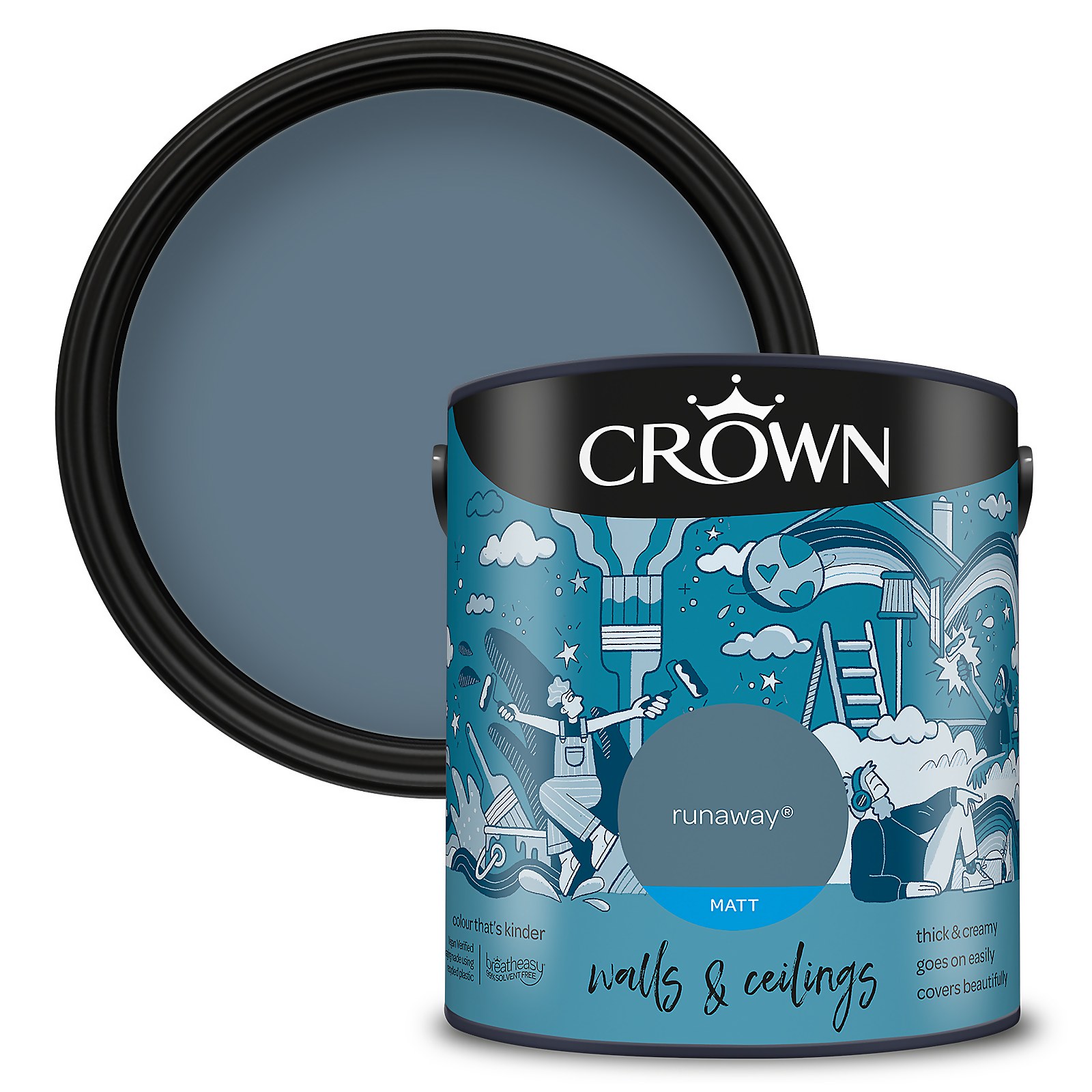 Crown Walls & Ceilings Matt Emulsion Runaway - 2.5L Price Comparisons | Compare The Build