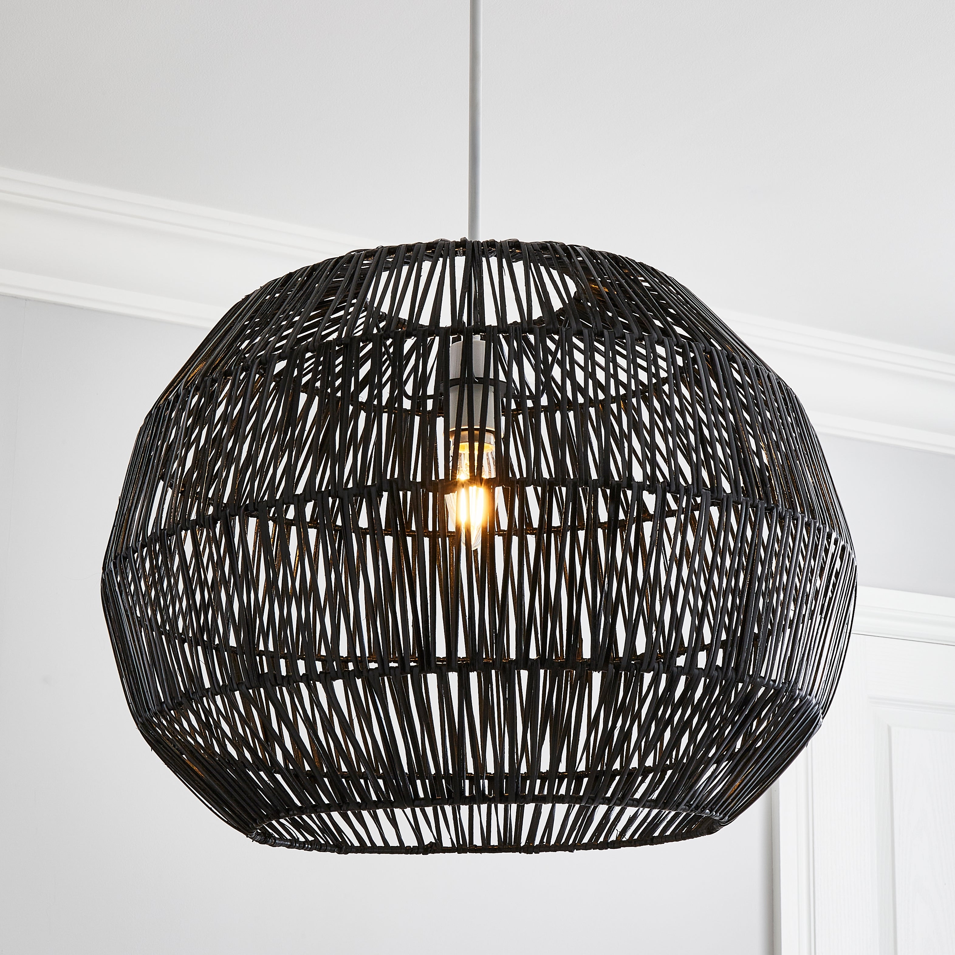 Wicker Woven Easy Fit Pendant Black Price Comparisons | Compare The Build