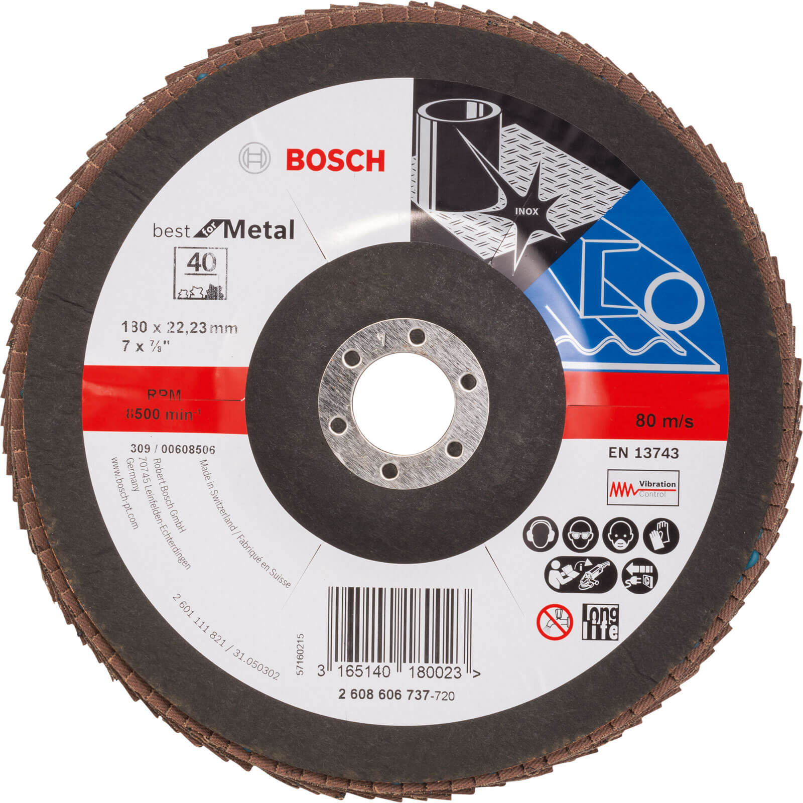 Bosch Zirconium Abrasive Flap Disc 180mm 40g Price Comparisons | Compare The Build