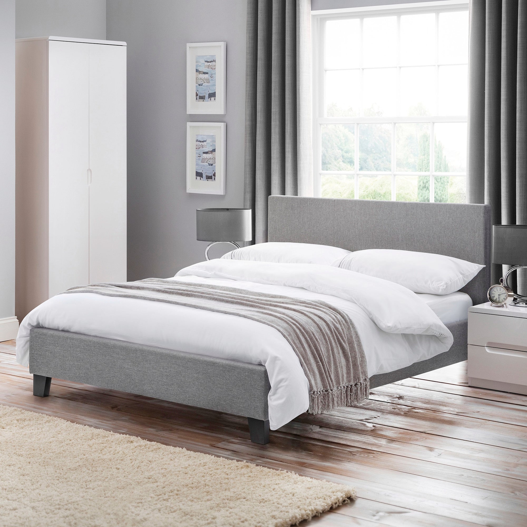 Rialto Fabric Bed Frame Grey Price Comparisons | Compare The Build