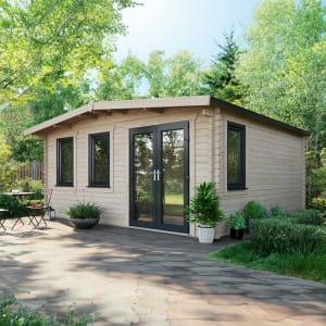 Power Sheds 16 x 16ft Right Hand Door Apex Chalet Log Cabin Price Comparisons | Compare The Build