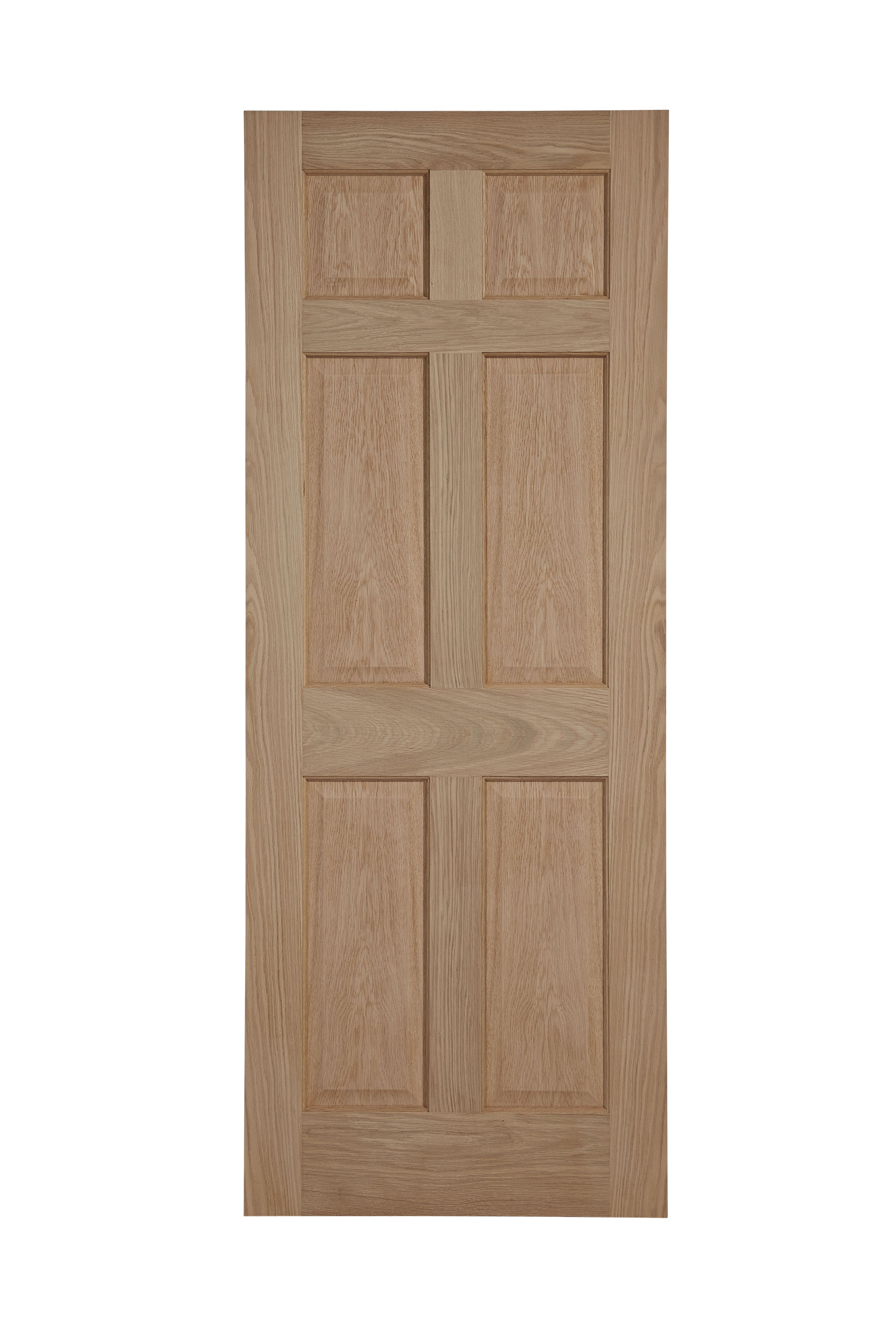 Geom 6 Panel Oak Veneer Internal Door, (H)2032mm (W)813mm Price Comparisons | Compare The Build
