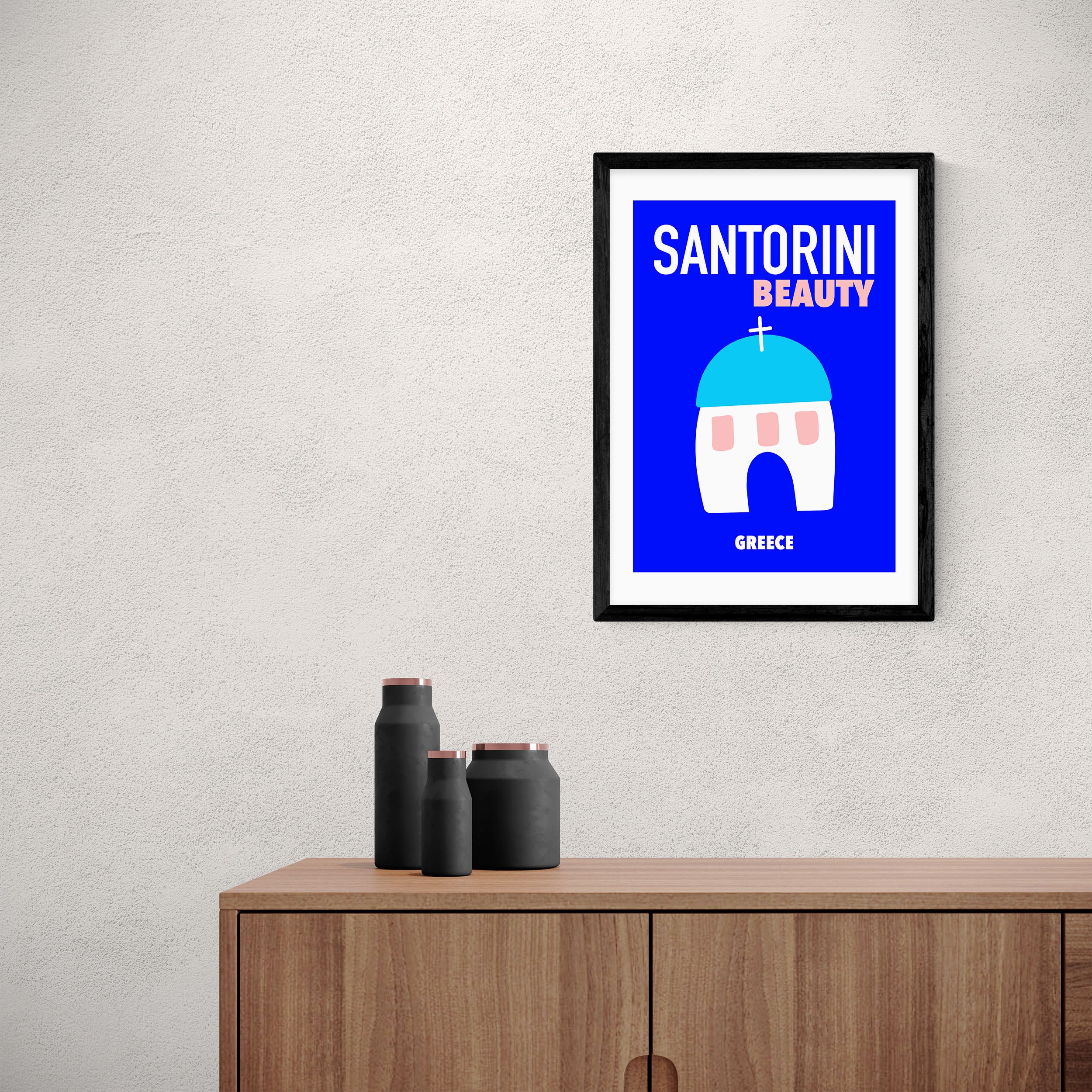 East End Prints Santorini Beauty Greece Print Blue Price Comparisons | Compare The Build