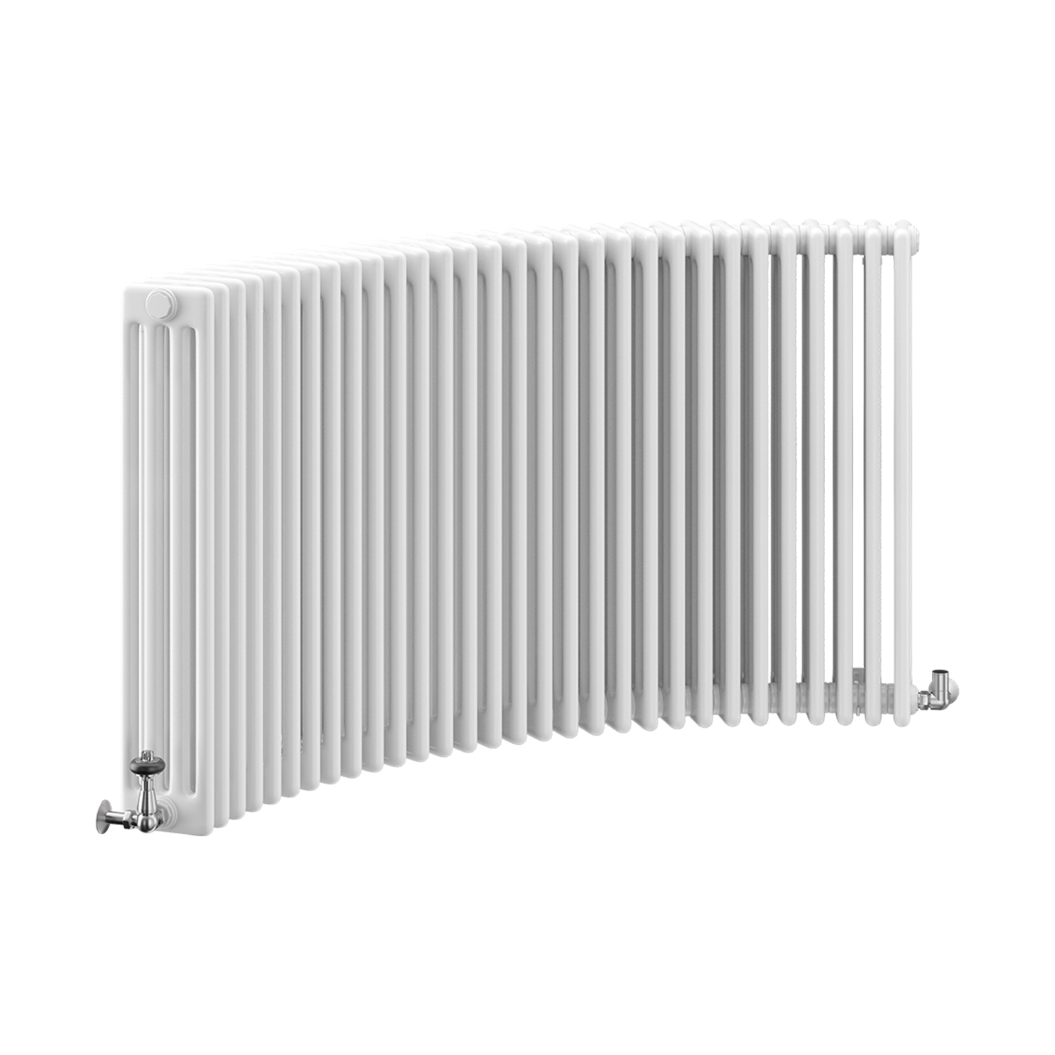 Nordic 4 Column Curved Horizontal Radiator, White, 600mm x 1734mm | Compare The Build