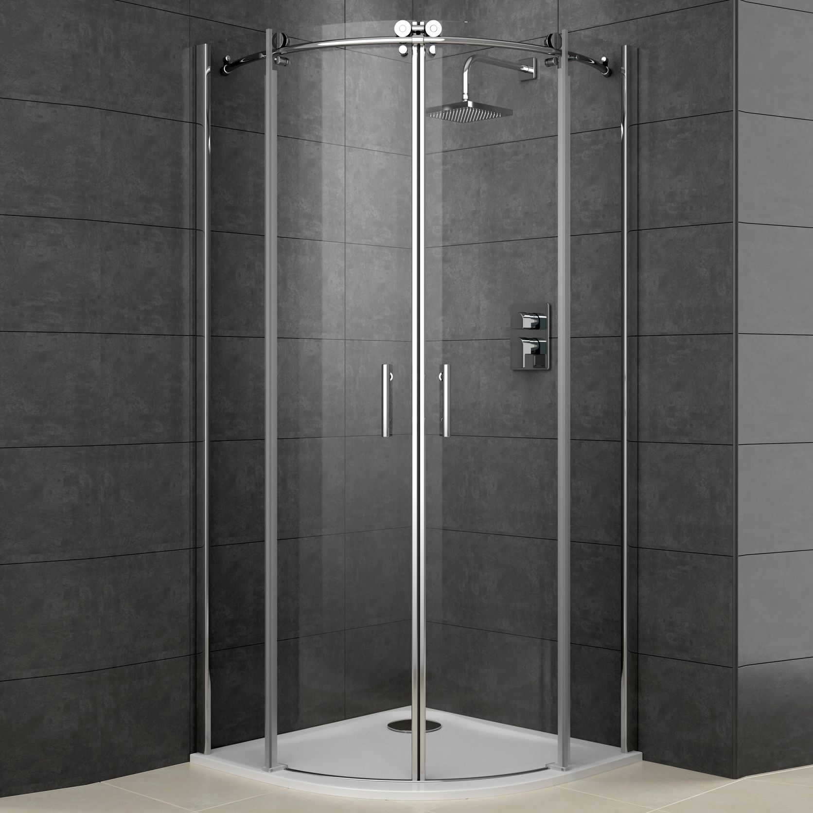 Cooke & Lewis Eclipse Quadrant Shower Enclosure With Double Sliding Doors (W)900mm (D)900mm | Compare The Build