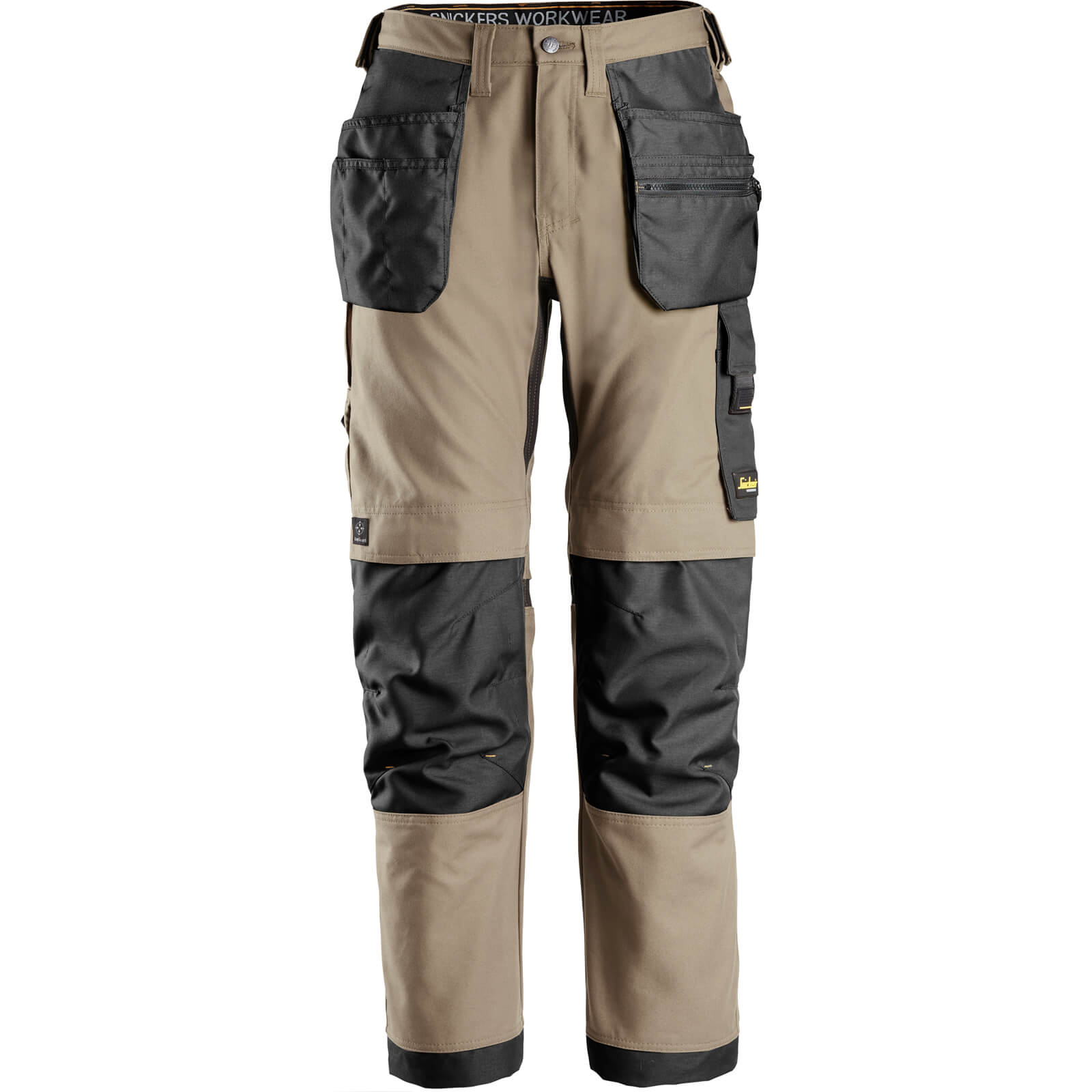 Snickers 6224 Allround Work Canvas Stretch Fit Work Trousers Holster Pockets Khaki / Black 47" 30" Price Comparisons | Compare The Build