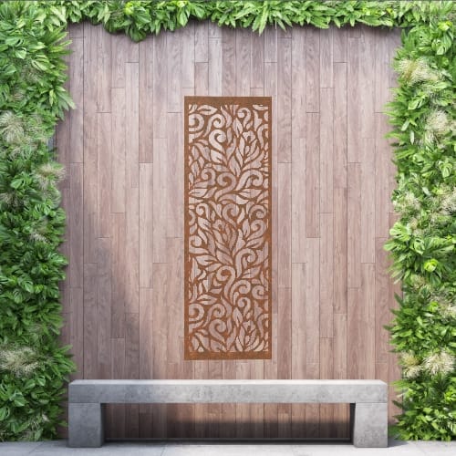 Steel Privacy Screen Botanical - Free Standing - 1800mm x 600mm Steel Corten Price Comparisons | Compare The Build