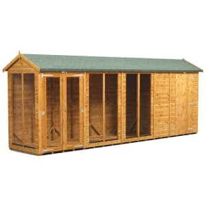 Power Sheds 18 x 4ft Apex Shiplap Dip Treated Summerhouse - Including 4ft Side Store Price Comparisons | Compare The Build