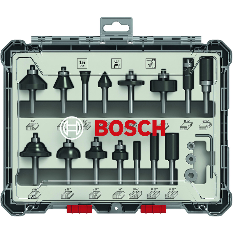 Bosch 1/4" Shank Mixed Router Bit Set 15 Piece Price Comparisons | Compare The Build