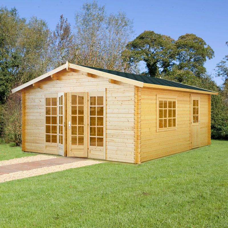 Palmako Irene 3.8m x 5.7m Log Cabin Garden Building (44mm) Price Comparisons | Compare The Build