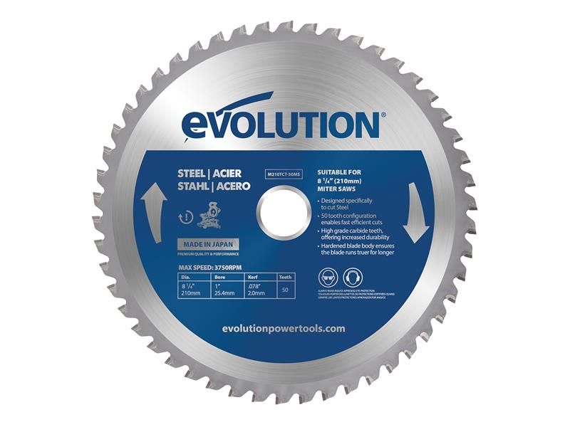 Evolution EVLM210TC50M Mild Steel Cutting Mitre Saw Blade 210 x 25.4mm x 50T Price Comparisons | Compare The Build