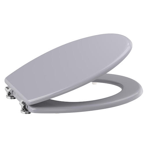 Ceramica Round Wooden Toilet Seat - Bottom Fix Grey Gloss Price Comparisons | Compare The Build