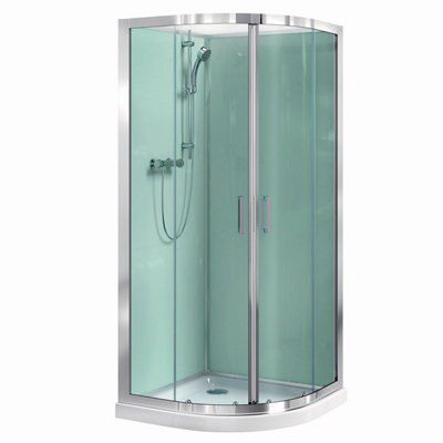 Cooke & Lewis Quadrant Shower Cabin Twin Sliding Doors (W)900 (D)900 Price Comparisons | Compare The Build