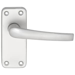 Contract Satin Aluminium Latch Door Handle - 3 Pairs | Compare The Build