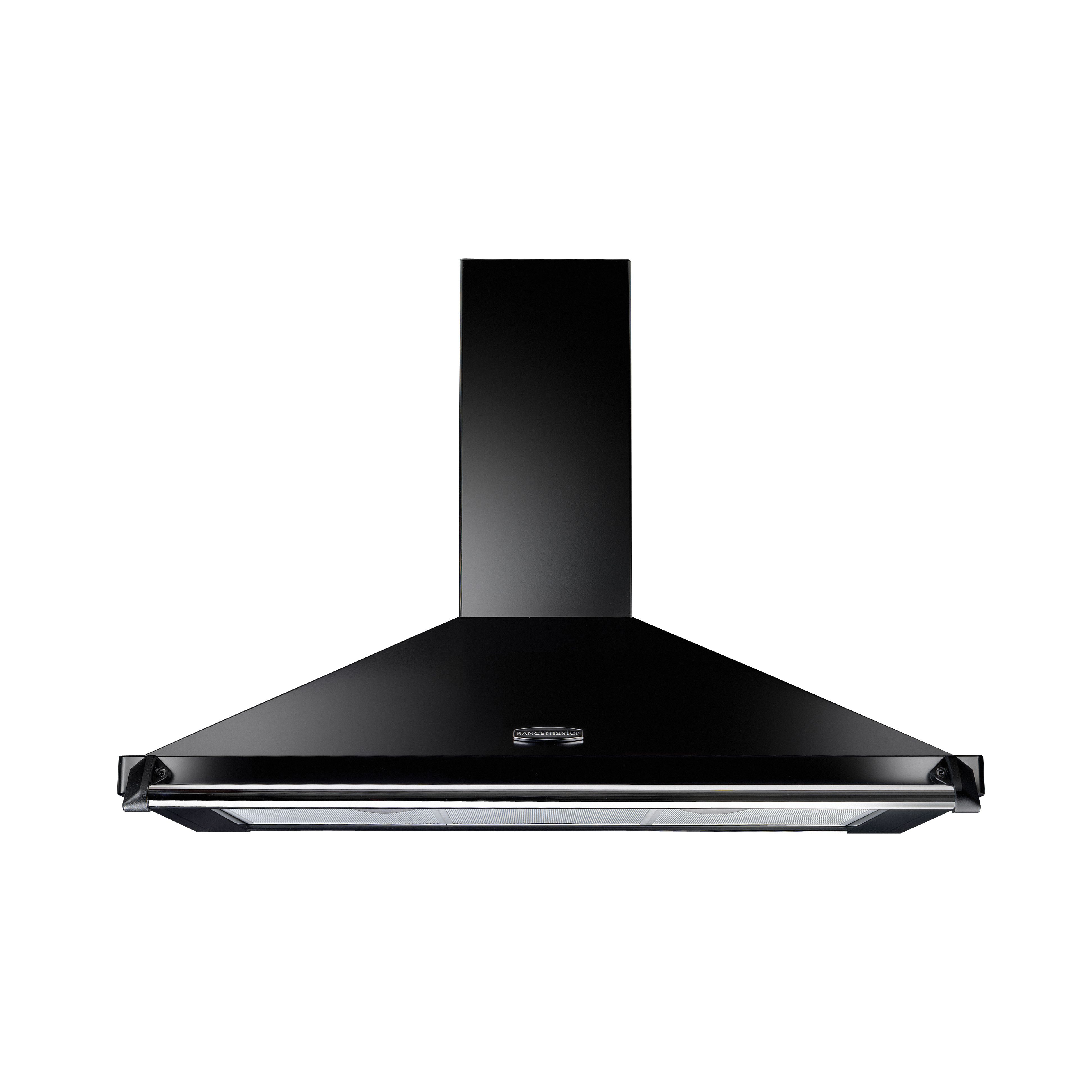 Rangemaster Chimney Hood Leihdc90Bc Black Steel Chimney Cooker Hood, (W)109.8Cm Price Comparisons | Compare The Build