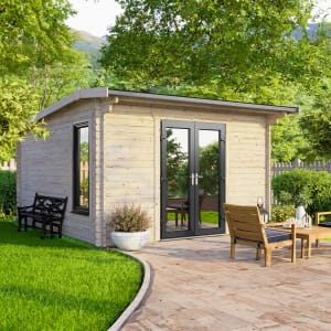 Power Sheds 12 x 12ft Central Doors Apex Log Cabin Price Comparisons | Compare The Build