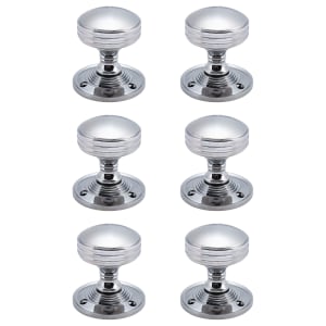 Rimmed Mortice Polished Chrome Door Knob - 3 Pairs | Compare The Build