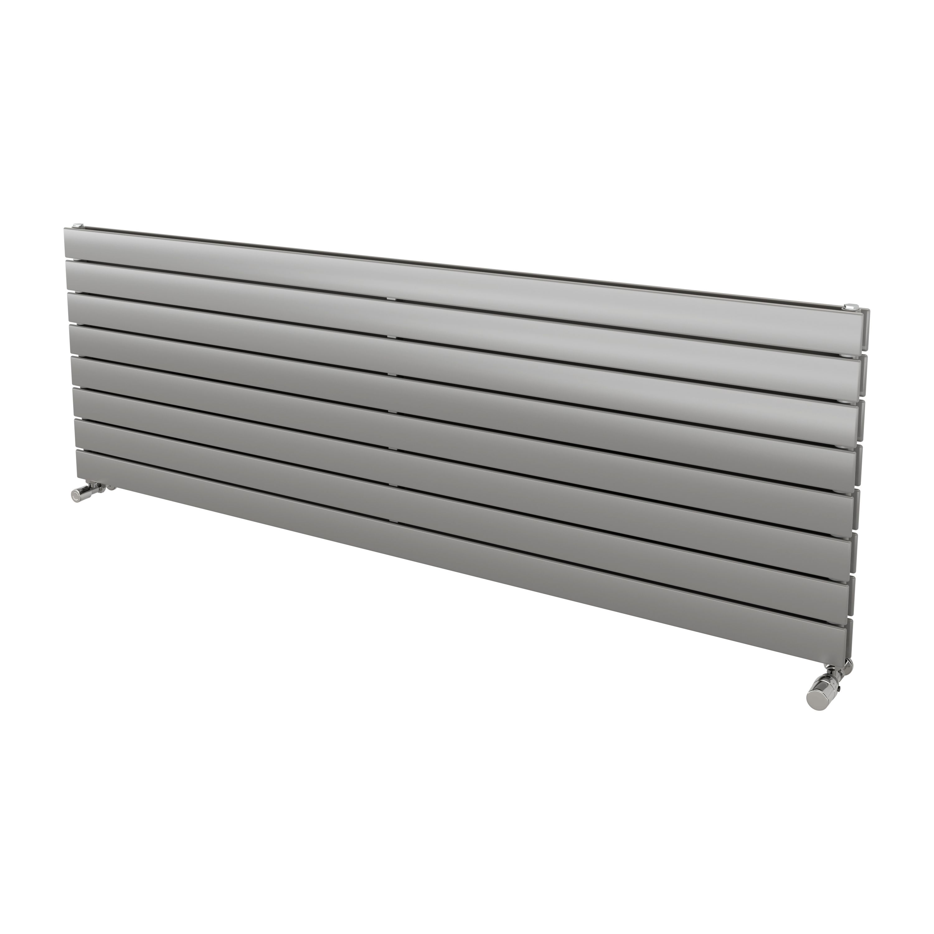 Ximax Vertirad Duplex Satin Silver Effect Horizontal Designer Panel Radiator, (W)1800mm X (H)595mm Price Comparisons | Compare The Build