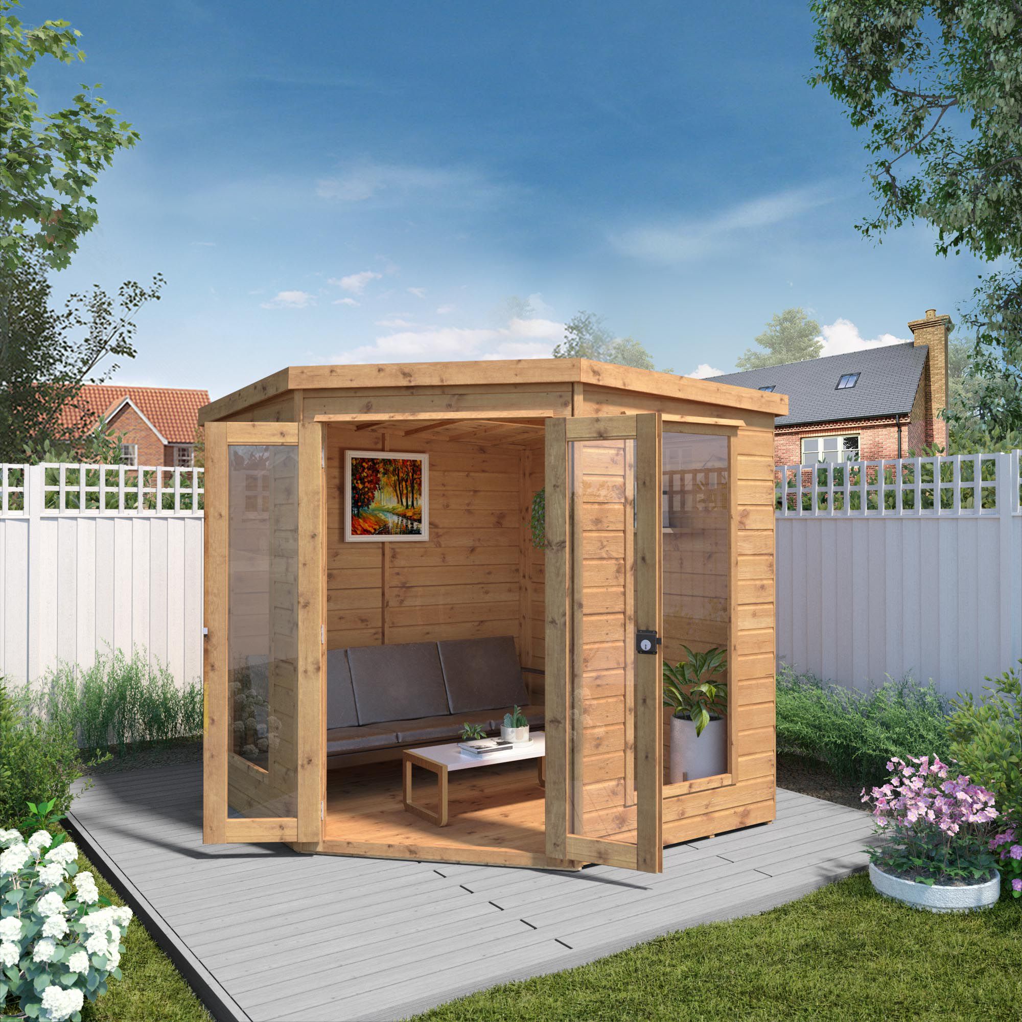 Mercia 7X7 Pent Shiplap Summer House With Double Door Price Comparisons | Compare The Build