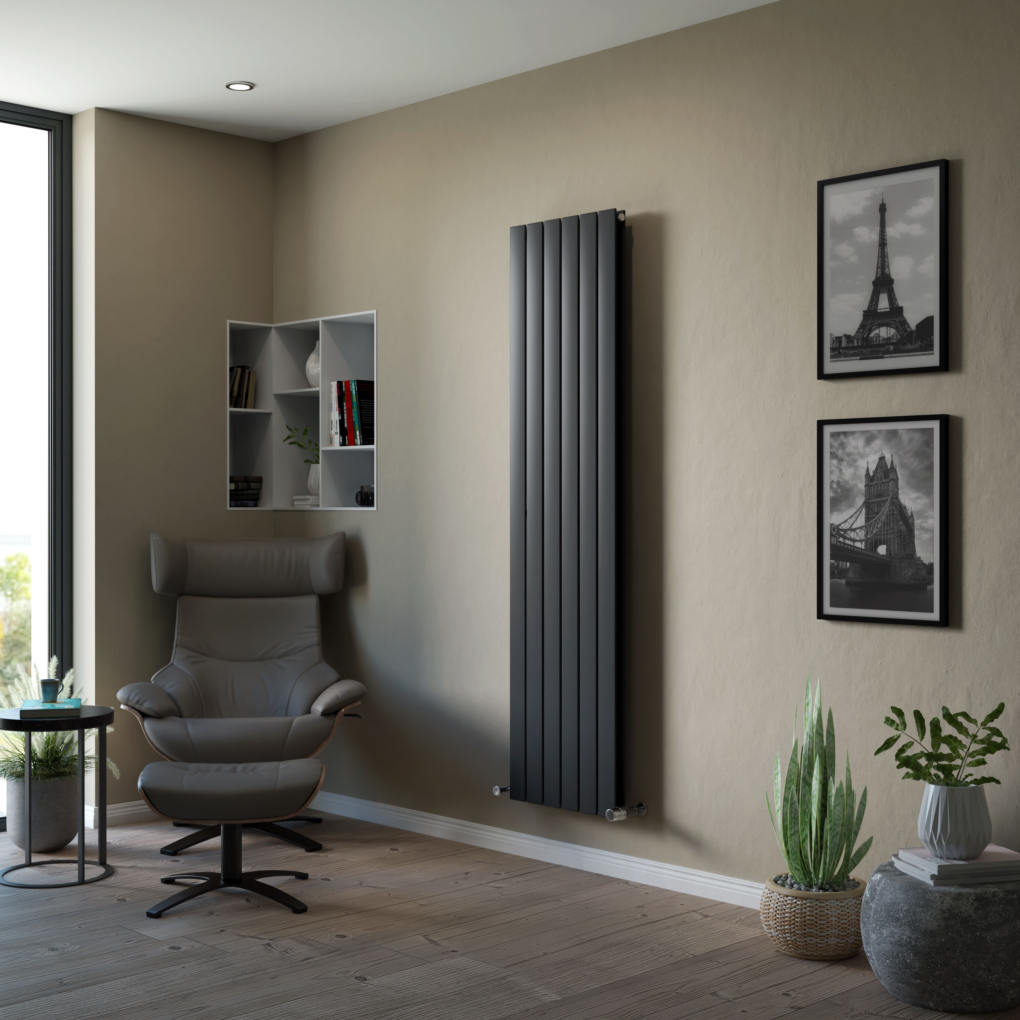 Ximax Vertirad Duplex Anthracite Horizontal Or Vertical Designer Radiator, (W)445mm X (H)1800mm Price Comparisons | Compare The Build