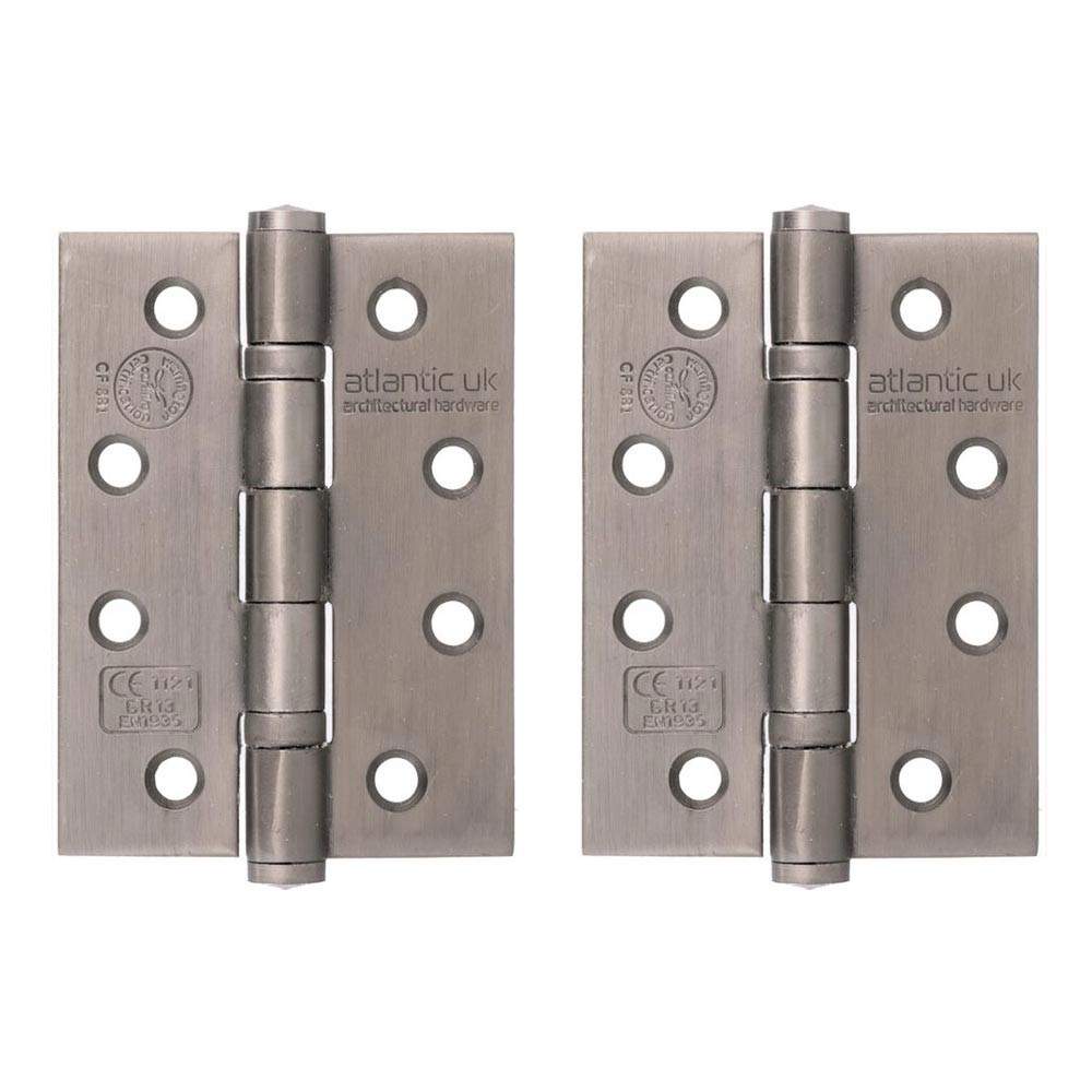 Atlantic Ball Bearing Hinges Grade 13 Fire Rated 4&#34; x 3&#34; x 3mm - Matt Gun Metal Gunmetal Grey Atlantic UK AH1433MBN Price Comparisons | Compare The Build