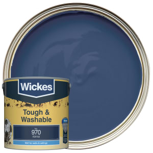 Wickes Tough & Washable Matt Emulsion Paint - Admiral No.970 - 2.5L | Compare The Build