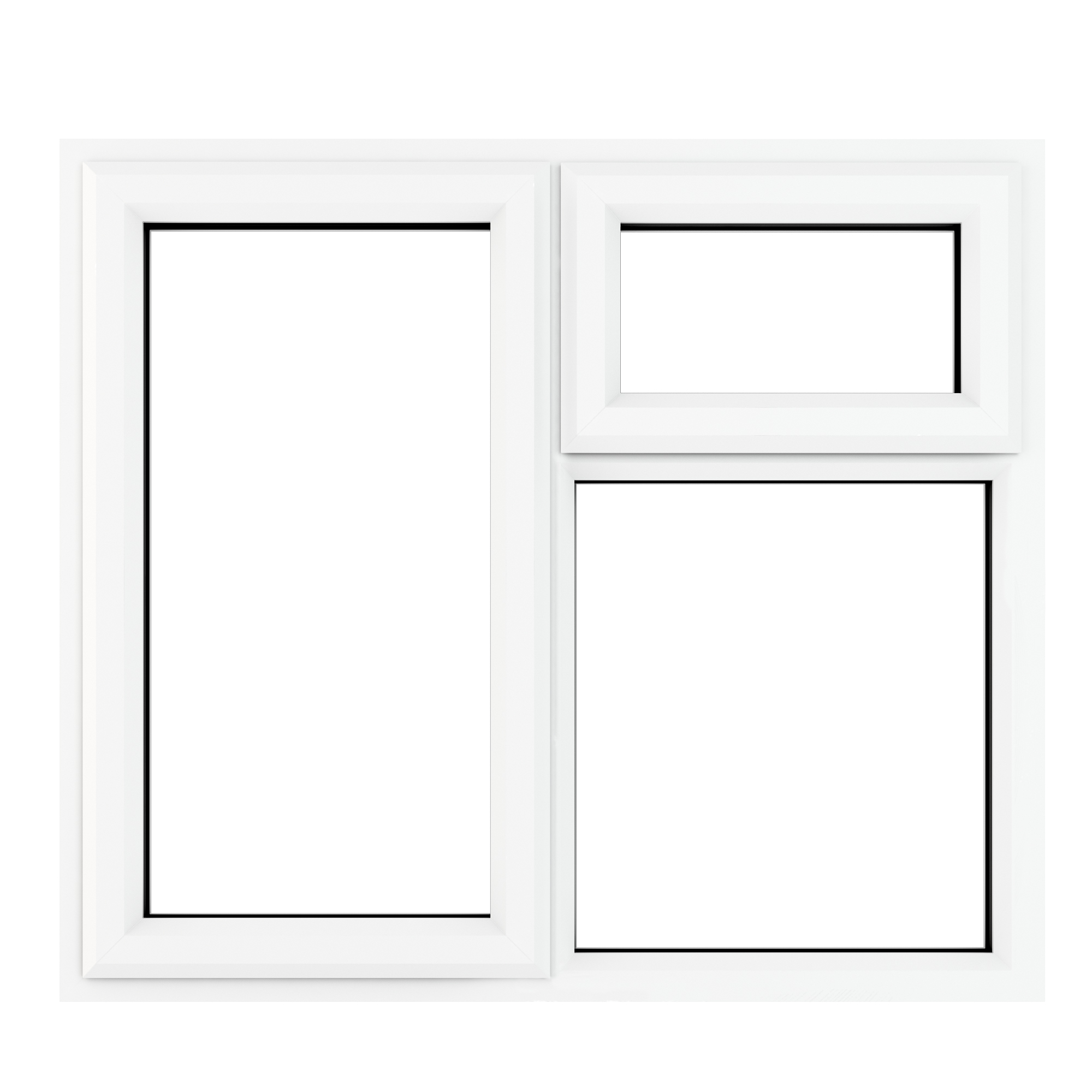 Crystal White Upvc Casement Clear Window 3P Top and Left Hand Opening 905 mm x 965 mm Price Comparisons | Compare The Build