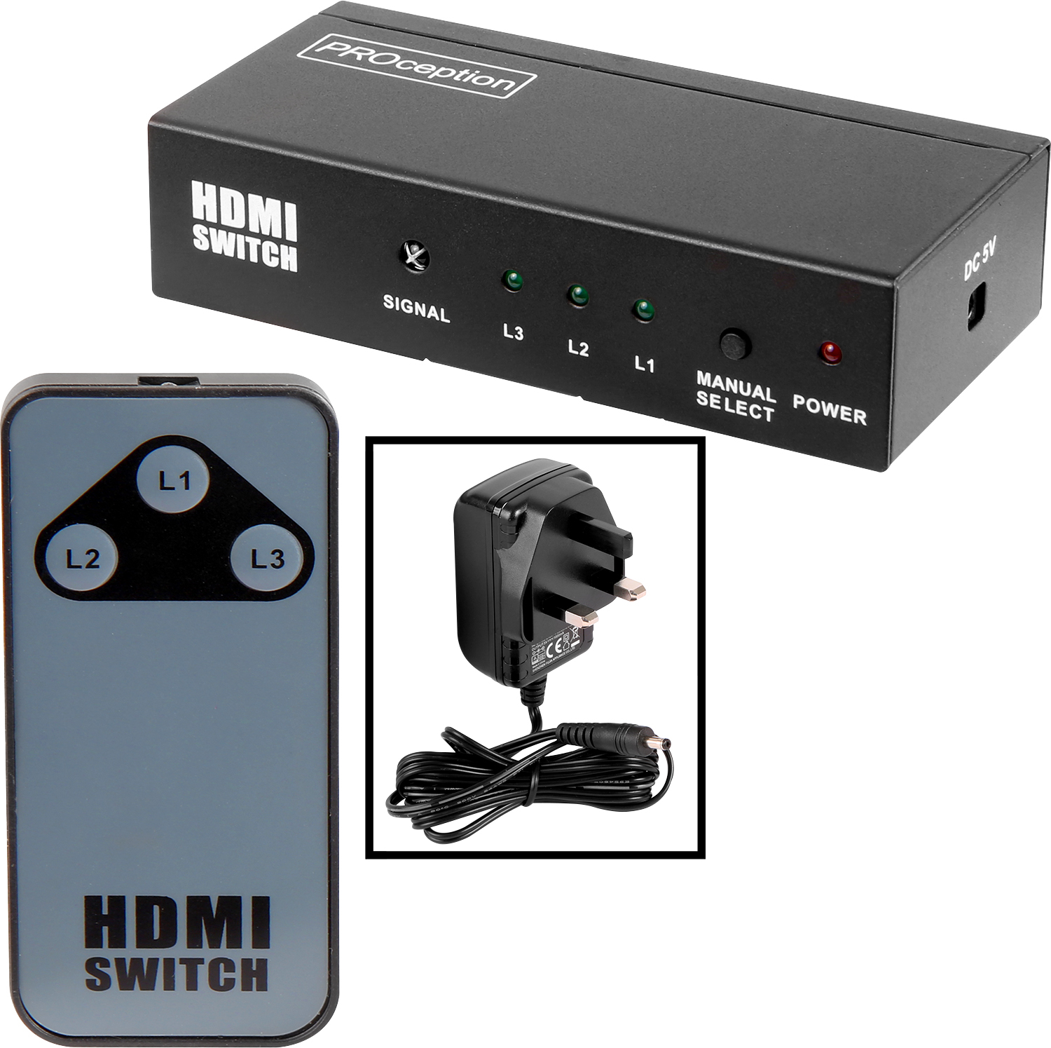 Proception Hdmi Amplified Switch 3 Way Price Comparisons | Compare The Build