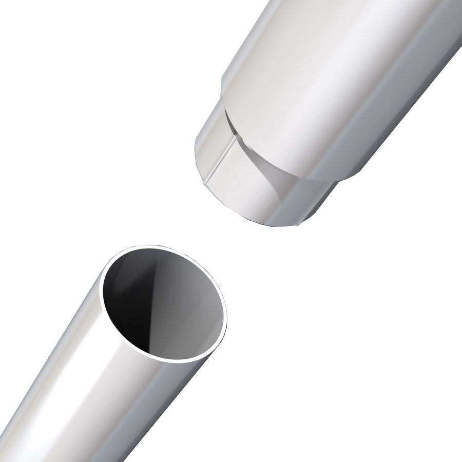 Aluminium Circular Downpipe 63mm Flush Fit 3m - Plain Plain Milled Alumasc CP25/3MA Price Comparisons | Compare The Build