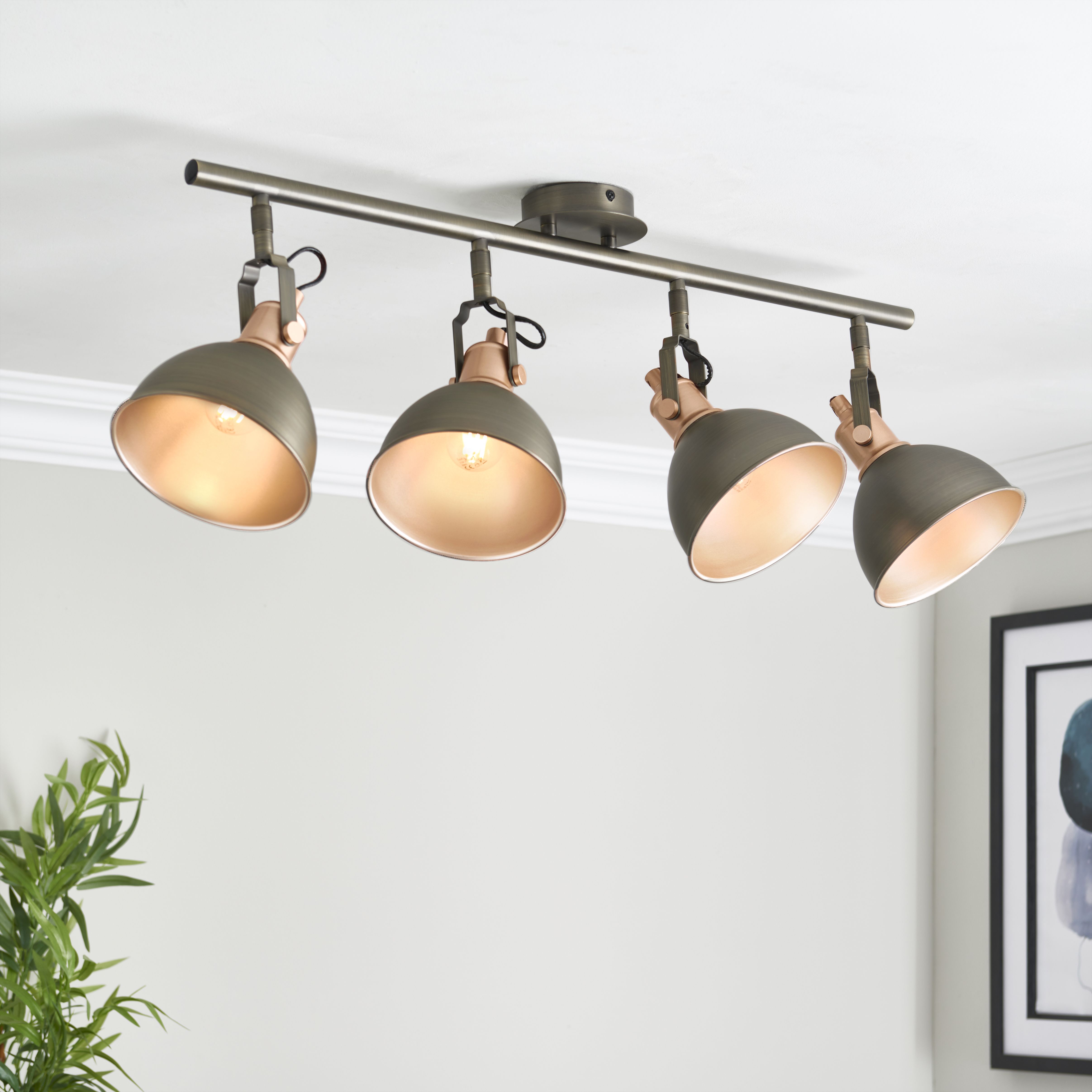 Acrobat Matt Pewter 4 Light Spotlight Bar Price Comparisons | Compare The Build