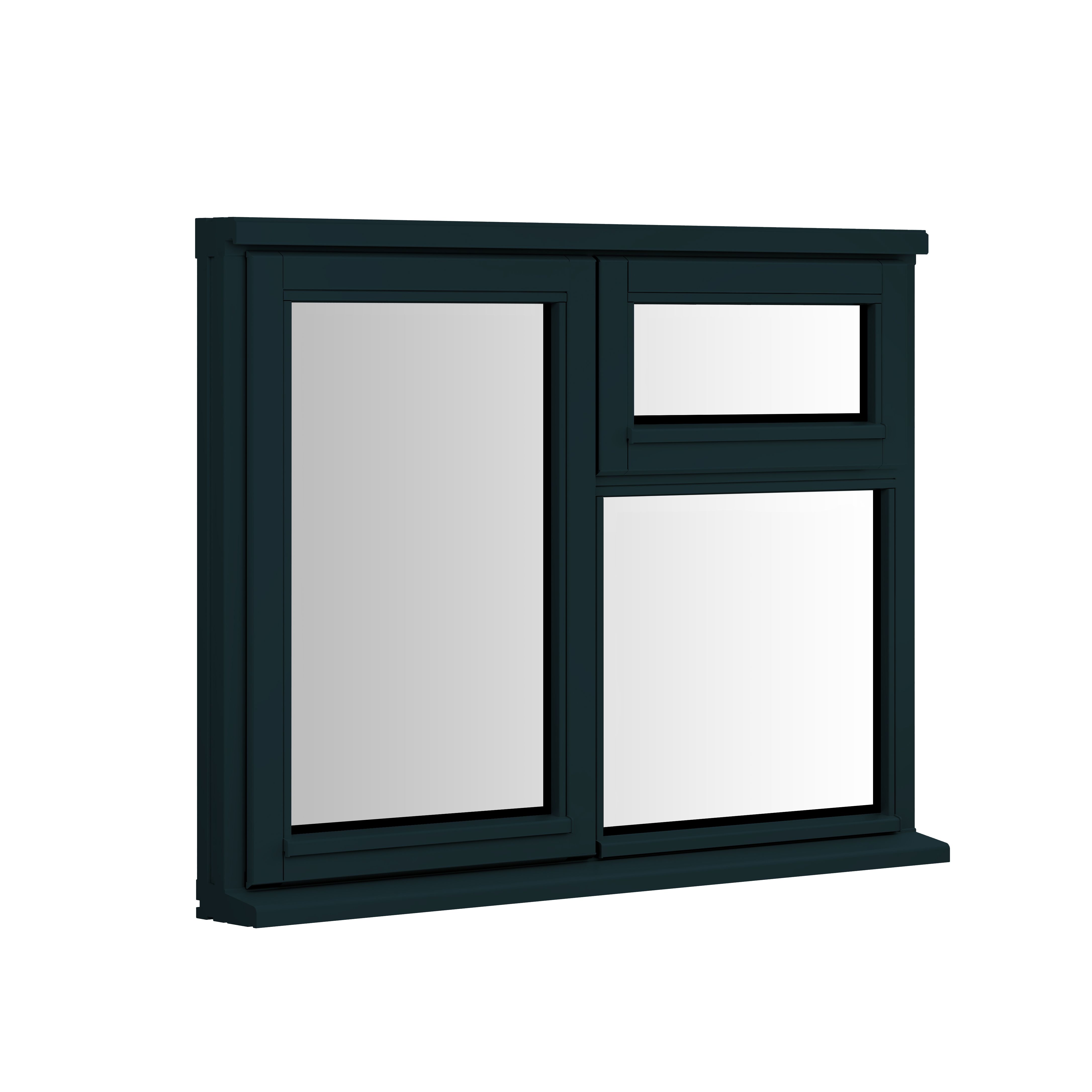 Clear Double Glazed Anthracite Grey Timber Left-Handed Window, (H)895mm (W)1195mm Price Comparisons | Compare The Build