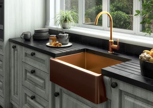 Sauber Stainless Steel Kitchen Sink - Single Bowl with Waste - Copper Finish Price Comparisons | Compare The Build