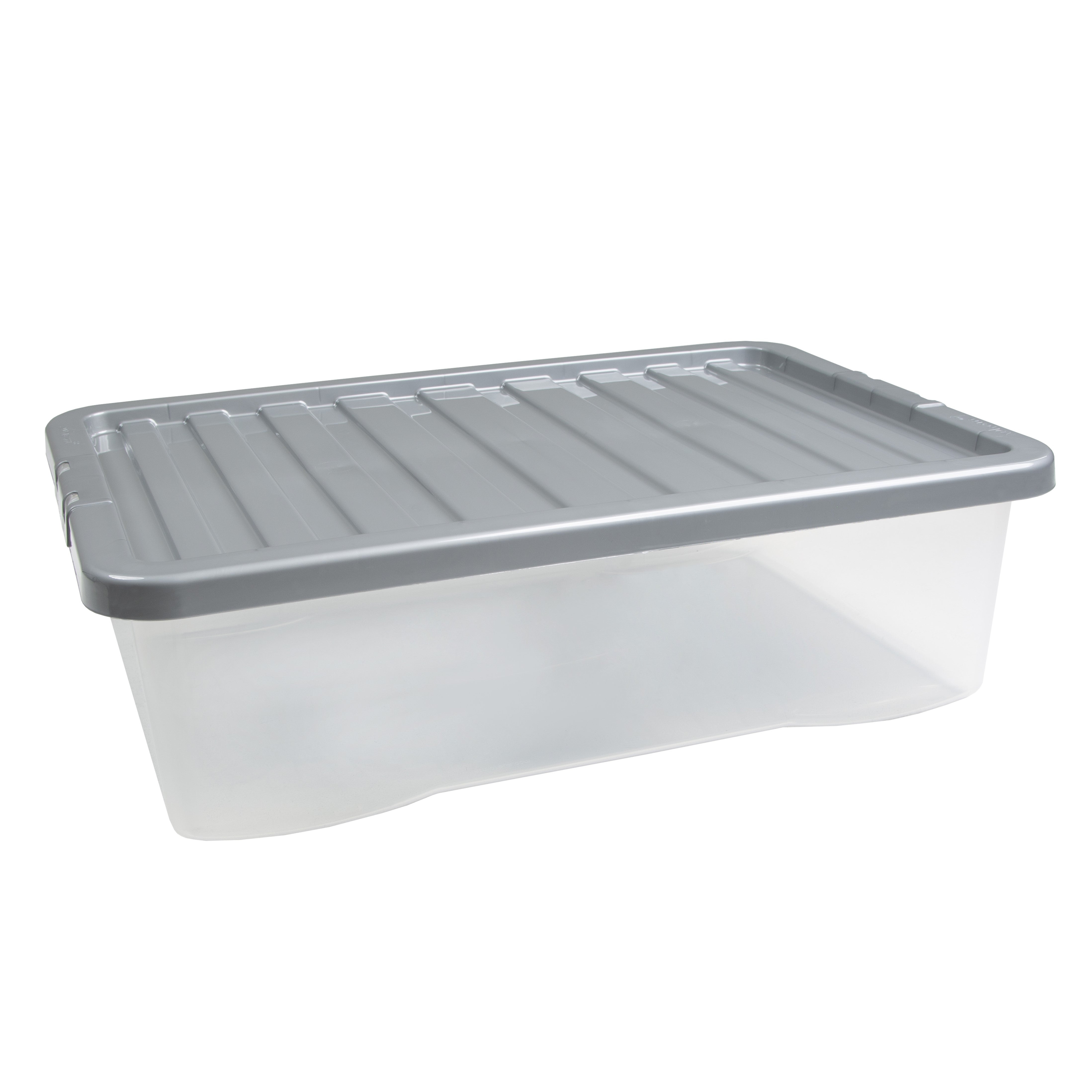 32L Silver Plastic Underbed Storage Box Silver | Compare The Build