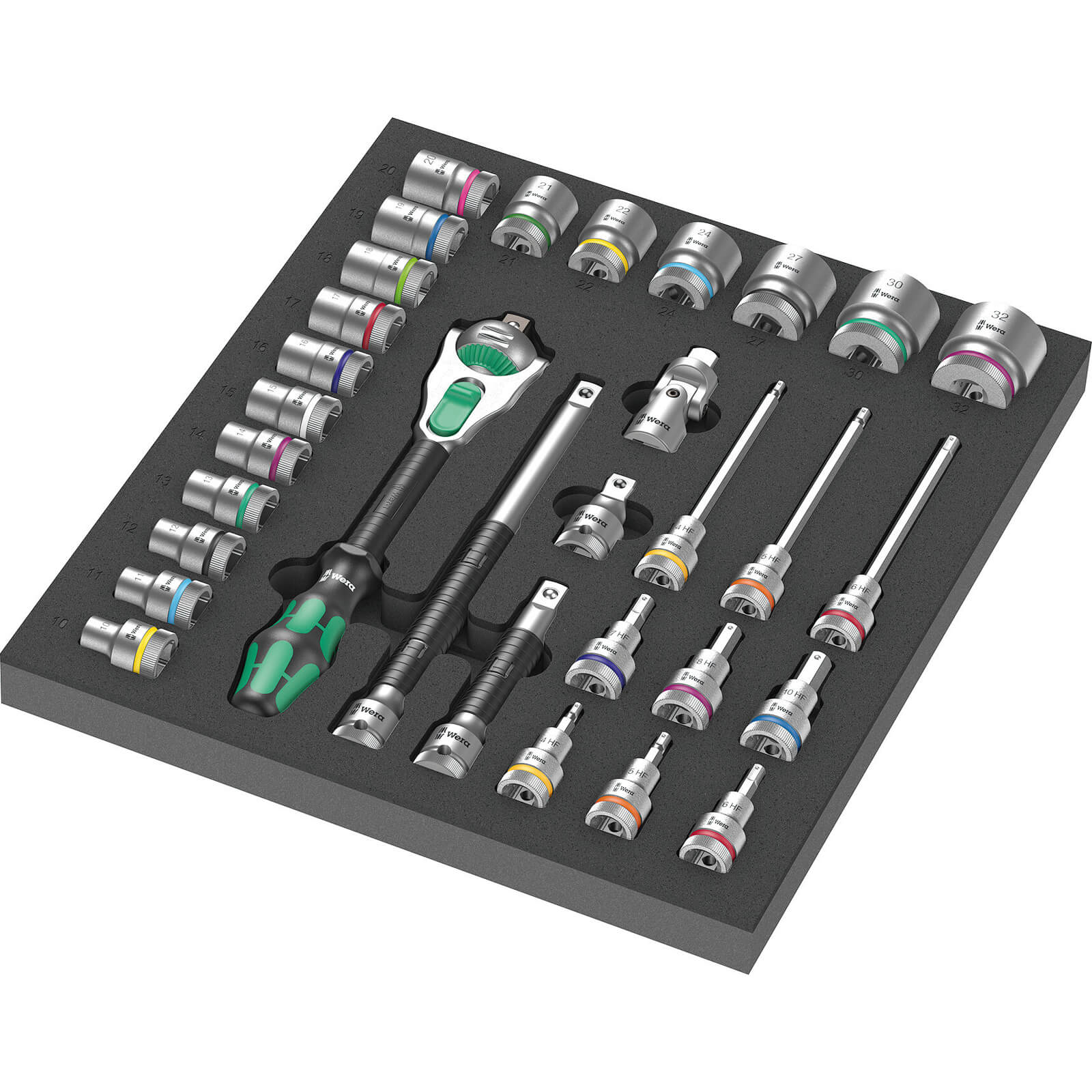 Wera Zyklop 9722 31 Piece 1/2" Drive Socket Set in Foam Insert Tray 1/2" | Compare The Build