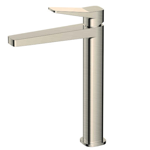 RAK Petit Square High Rise Basin Mixer Tap - Brushed Nickel | Compare The Build