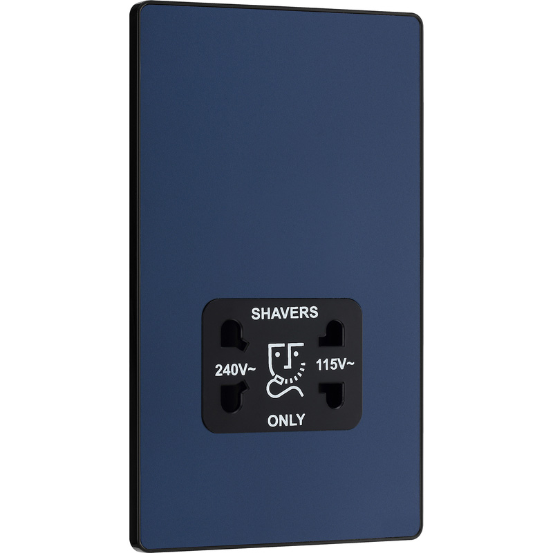 BG Evolve Matt (Black Ins) Dual Voltage Shaver Socket 115/240V in Blue Steel Price Comparisons | Compare The Build