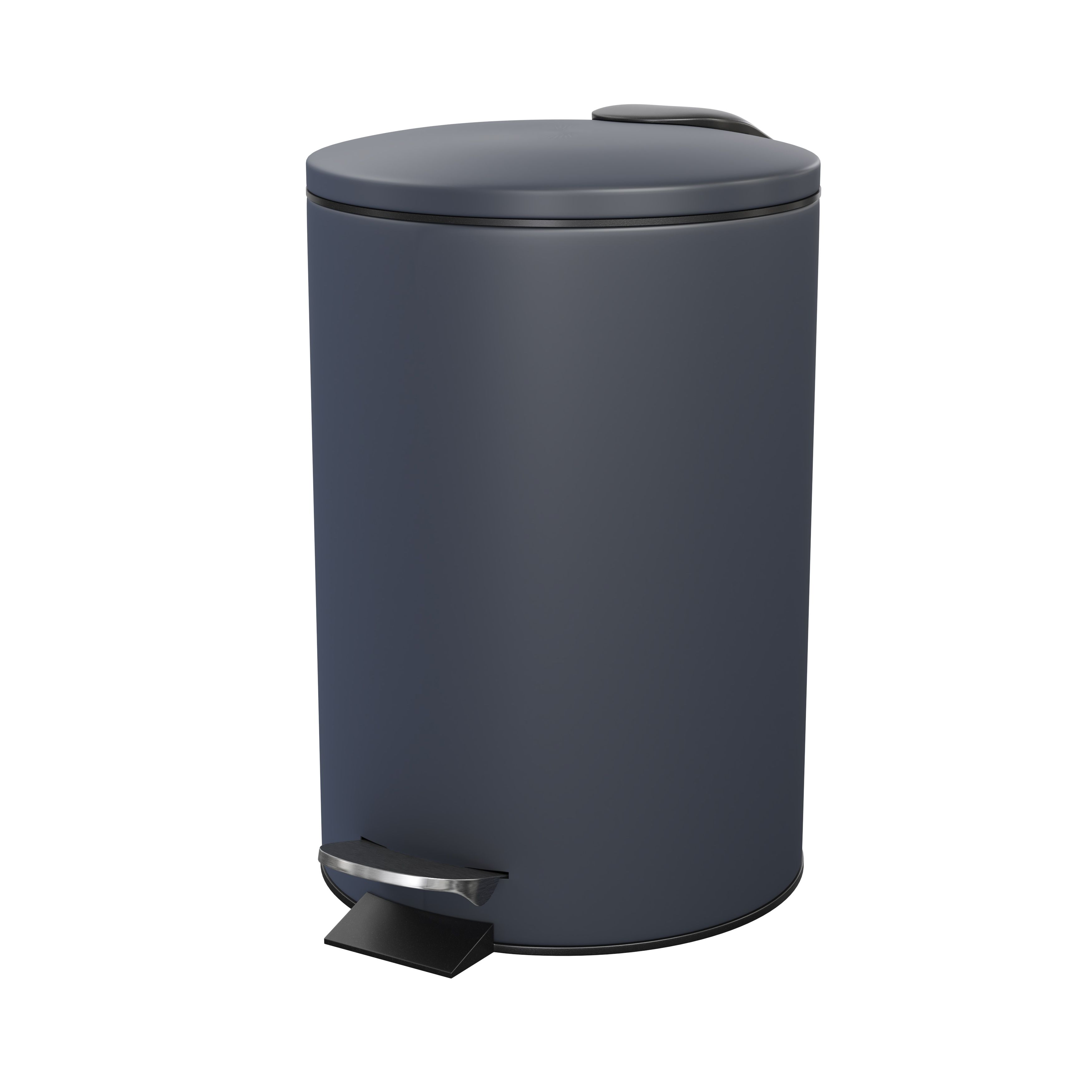 GoodHome Koros Midnight Blue Steel Round Bathroom Pedal Bin, 3L Price Comparisons | Compare The Build