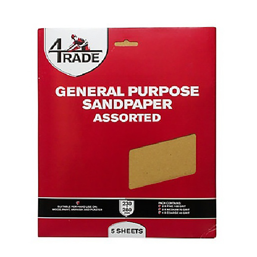 4 Trade General Purpose Sandpaper 5 Pack Price Comparisons | Compare The Build