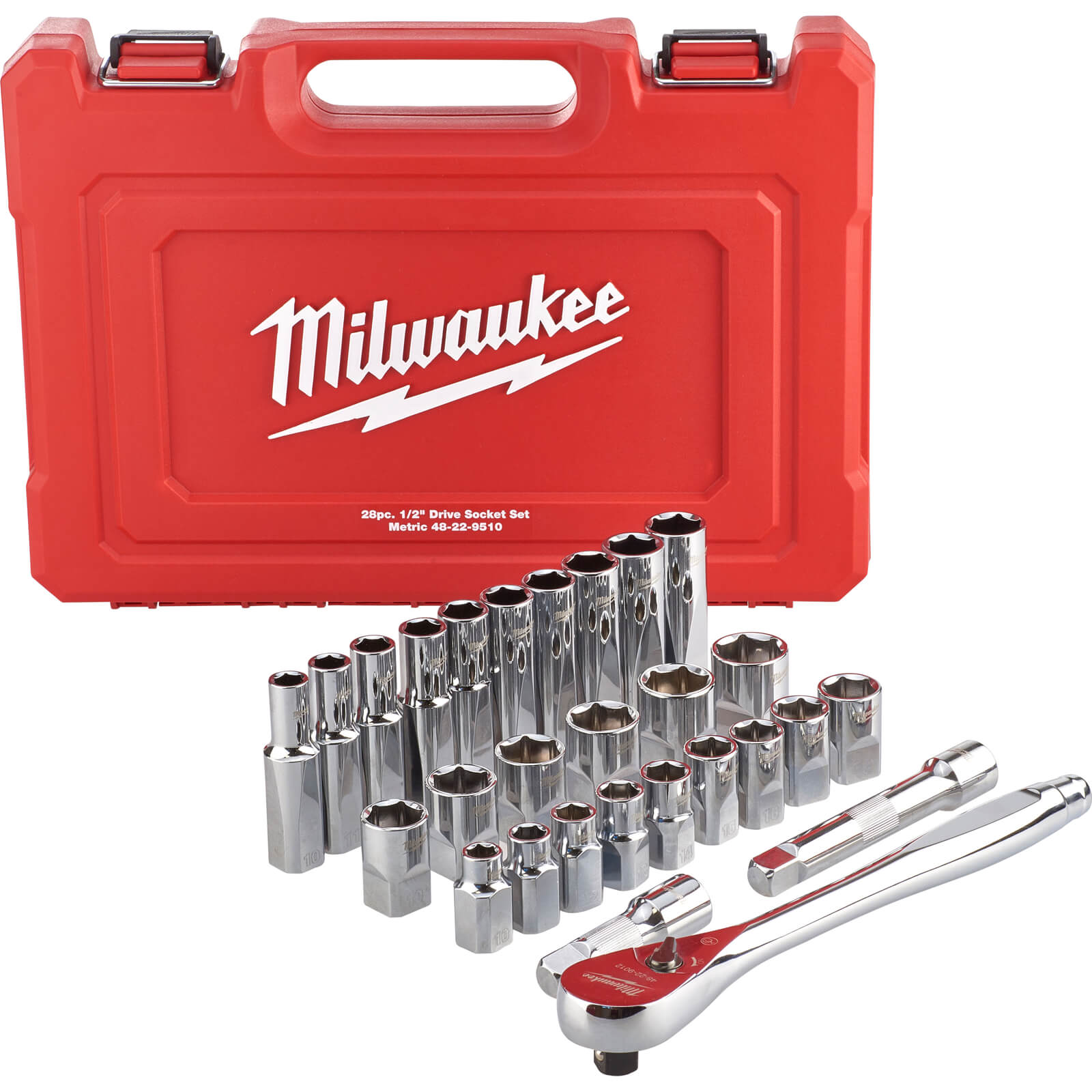 Milwaukee 28 Piece 1/2" Drive Ratchet and Socket Set Metric 1/2" Price Comparisons | Compare The Build