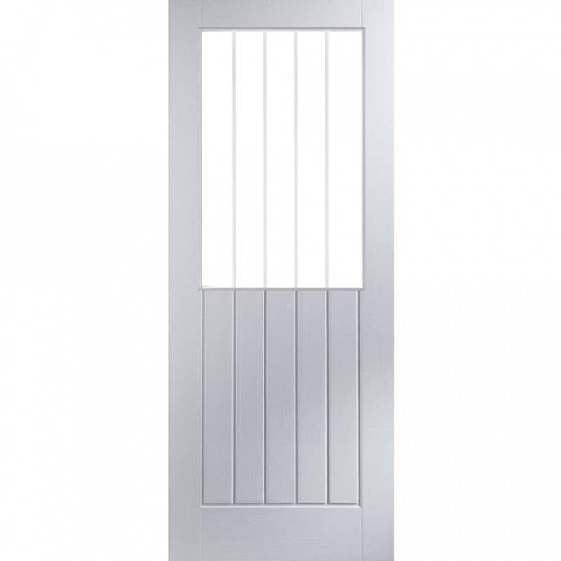 Jeld-wen Newark White Woodgrain Cottage Vertical Etch Primed 5P 5L Etch Glazed Internal Door 1981mm x 762mm x 35mm (78" x 30") Price Comparisons | Compare The Build